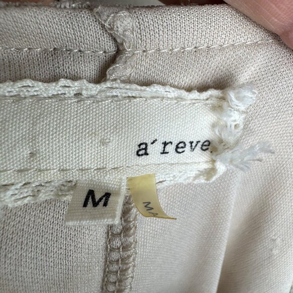 AReve Beige Floral Lace Tulle Dress‎ Edwardian Cottagecore Bohemian Whimsy Sz M - Picture 3 of 9